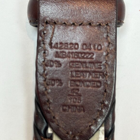 Fossil Men’s Myles Braided Leather Belt Cognac 42 | 30mm Silver Buckl - Picture 7 of 10